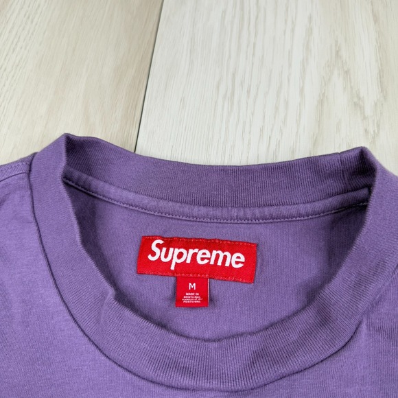 Supreme Mens Purple Cotton Short Sleeve Classic Logo Crew Neck T-Shirt Size M - Picture 5 of 10